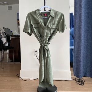 Army Green Button Down Dress